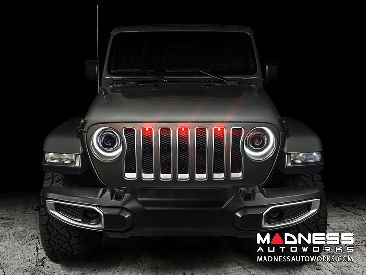 Jeep Gladiator Pre-Runner Style LED Grill Light Kit - Red